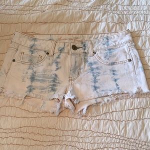 Acid wash shorts